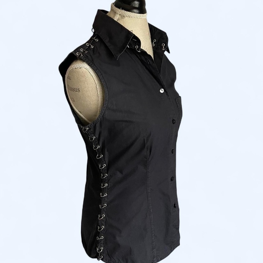 Rare Vintage Jean Paul Gaultier JPG Jeans Pierced Sleeveless Shirt
